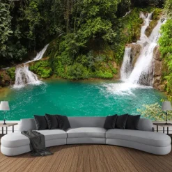 Magnificent Waterfall Hanging Tapestry Wall Art Large Tapestry Mural Decor Photograph Backdrop Blanket Curtain Home Bedroom Living Room Decoration