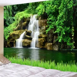 Majestic Waterfall Scenery Wall Tapestry Art Decor Blanket Curtain Hanging Home Bedroom Living Room