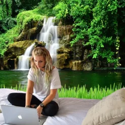 Majestic Waterfall Scenery Wall Tapestry Art Decor Blanket Curtain Hanging Home Bedroom Living Room