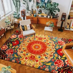 Mandala Bohemian Area Rug Livingroom Rug Kitchen Mat Non-Slip Oil Proof Floor Mat Rug Indoor Outdoor Mat Bedroom Decor Bathroom Mat Entrance Rug Door Mat