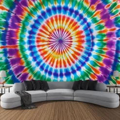 Mandala Bohemian Hanging Tapestry Tie Dye Wall Art Large Tapestry Mural Decor Photograph Backdrop Blanket Curtain Home Bedroom Living Room Decoration