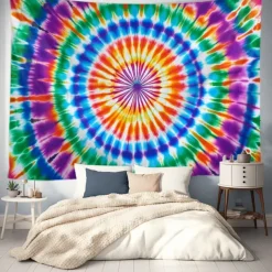 Mandala Bohemian Hanging Tapestry Tie Dye Wall Art Large Tapestry Mural Decor Photograph Backdrop Blanket Curtain Home Bedroom Living Room Decoration