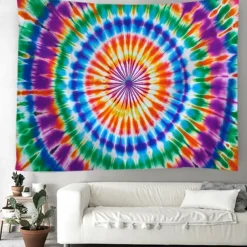 Mandala Bohemian Hanging Tapestry Tie Dye Wall Art Large Tapestry Mural Decor Photograph Backdrop Blanket Curtain Home Bedroom Living Room Decoration