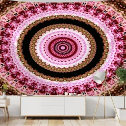Mandala Bohemian Indian Wall Tapestry Art Decor Blanket Curtain Hanging Home Bedroom Living Room Dorm Decoration Boho Hippie Psychedelic Floral Flower Lotus