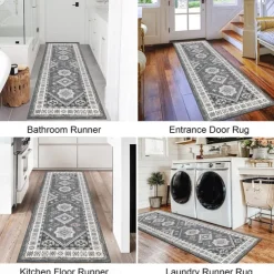 Mandala Bohemian Kitchen Mat Runner Rug Non-Slip Oil Proof Rug Indoor Outdoor Mat Bedroom Decor Bathroom Mat Entrance Rug Door Mat