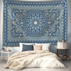 Mandala Bohemian Paisely Hanging Tapestry Wall Art Large Tapestry Mural Decor Photograph Backdrop Blanket Curtain Home Bedroom Living Room Decoration