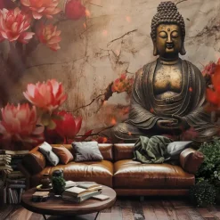 Mandala Buddha Hanging Tapestry Wall Art Large Tapestry Mural Decor Photograph Backdrop Blanket Curtain Home Bedroom Living Room Decoration