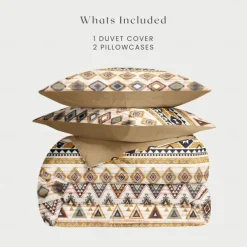 Mandala Ethnic Duvet Cover Full Size Bedding Set Cotton Bed Sets Quilt Cover Soft Lightweight Comforter Cover with 2 Pillowcases for Summer Spring