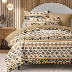 Mandala Ethnic Duvet Cover Full Size Bedding Set Cotton Bed Sets Quilt Cover Soft Lightweight Comforter Cover with 2 Pillowcases for Summer Spring