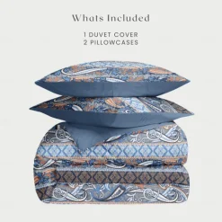 Mandala Ethnic Duvet Cover Full Size Bedding Set Cotton Bed Sets Quilt Cover Soft Lightweight Comforter Cover with 2 Pillowcases for Summer Spring