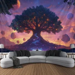 Mandala Hanging Tapestry Tree of Life Wall Art Large Tapestry Mural Decor Photograph Backdrop Blanket Curtain Home Bedroom Living Room Decoration