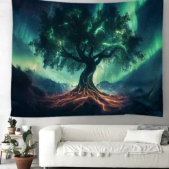 Mandala Hanging Tapestry Tree of Life Wall Art Large Tapestry Mural Decor Photograph Backdrop Blanket Curtain Home Bedroom Living Room Decoration