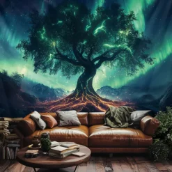 Mandala Hanging Tapestry Tree of Life Wall Art Large Tapestry Mural Decor Photograph Backdrop Blanket Curtain Home Bedroom Living Room Decoration