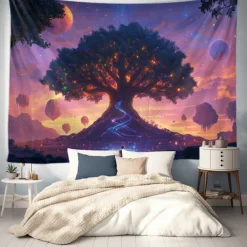 Mandala Hanging Tapestry Tree of Life Wall Art Large Tapestry Mural Decor Photograph Backdrop Blanket Curtain Home Bedroom Living Room Decoration