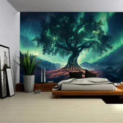 Mandala Hanging Tapestry Tree of Life Wall Art Large Tapestry Mural Decor Photograph Backdrop Blanket Curtain Home Bedroom Living Room Decoration