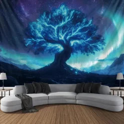 Mandala Hanging Tapestry Tree of Life Wall Art Large Tapestry Mural Decor Photograph Backdrop Blanket Curtain Home Bedroom Living Room Decoration