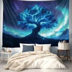 Mandala Hanging Tapestry Tree of Life Wall Art Large Tapestry Mural Decor Photograph Backdrop Blanket Curtain Home Bedroom Living Room Decoration