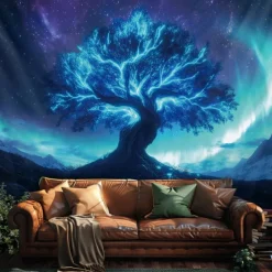 Mandala Hanging Tapestry Tree of Life Wall Art Large Tapestry Mural Decor Photograph Backdrop Blanket Curtain Home Bedroom Living Room Decoration