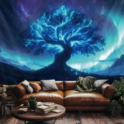 Mandala Hanging Tapestry Tree of Life Wall Art Large Tapestry Mural Decor Photograph Backdrop Blanket Curtain Home Bedroom Living Room Decoration