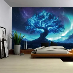 Mandala Hanging Tapestry Tree of Life Wall Art Large Tapestry Mural Decor Photograph Backdrop Blanket Curtain Home Bedroom Living Room Decoration