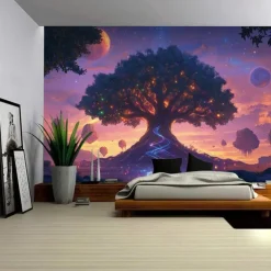 Mandala Hanging Tapestry Tree of Life Wall Art Large Tapestry Mural Decor Photograph Backdrop Blanket Curtain Home Bedroom Living Room Decoration