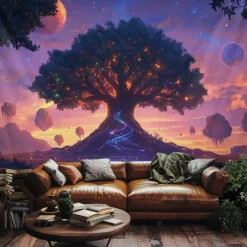 Mandala Hanging Tapestry Tree of Life Wall Art Large Tapestry Mural Decor Photograph Backdrop Blanket Curtain Home Bedroom Living Room Decoration