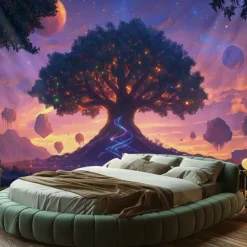 Mandala Hanging Tapestry Tree of Life Wall Art Large Tapestry Mural Decor Photograph Backdrop Blanket Curtain Home Bedroom Living Room Decoration