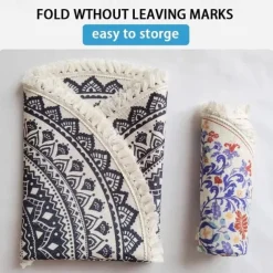 Mandala Tassel Round Carpet Area Rug Ethnic Style Room Living Room Bedroom Coffee Table Floor Mat