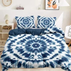 Mandala Tie Dye Duvet Cover Full Size Bedding Set Bed Sets Quilt Cover Soft Lightweight Comforter Cover with 2 Pillowcases for Summer Spring