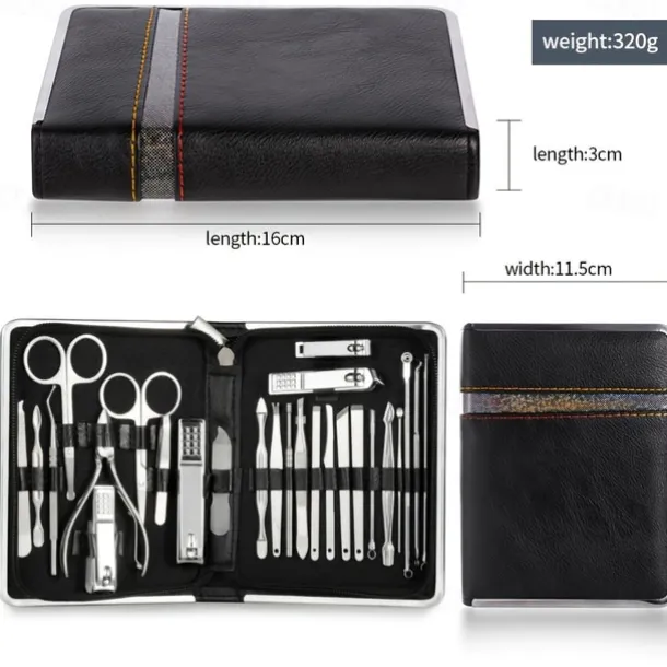 Manicure Set Pedicure Kit - 26 Pieces Manicure Kit Professional Nail Clippers, Stainless Steel Nail Care Kit Pedicure Set For Women Men