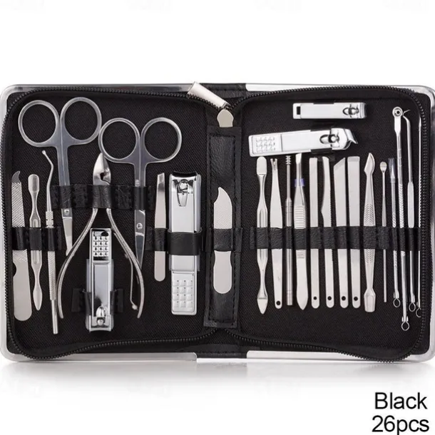 Manicure Set Pedicure Kit - 26 Pieces Manicure Kit Professional Nail Clippers, Stainless Steel Nail Care Kit Pedicure Set For Women Men