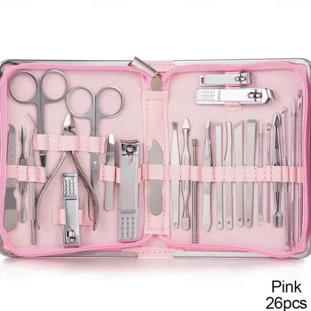 Manicure Set Pedicure Kit - 26 Pieces Manicure Kit Professional Nail Clippers, Stainless Steel Nail Care Kit Pedicure Set For Women Men