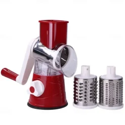 Manual Rotary Cheese Grater Kitchen Speed Round Tumbling Box Shredder Drum Vegetable Slicer Nuts Grinder for Veggie Potato Cucumber Carrot Chocolate for Pizza Hashbrowns Salad