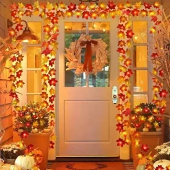 Maple Leaf Lantern String Halloween Fall Thanksgiving Lantern String 6M 40 LEDs 3M 20LEDs 1.5M 10LEDs Battery or USB Powered Indoor and Outdoor Garden Decorative Light String
