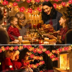 Maple Leaf Lantern String Halloween Fall Thanksgiving Lantern String 6M 40 LEDs 3M 20LEDs 1.5M 10LEDs Battery or USB Powered Indoor and Outdoor Garden Decorative Light String