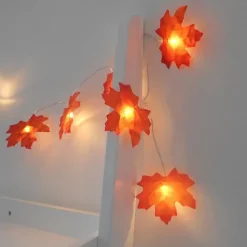 Maple Leaf String Lights Fall Decoration Fall Garland Lights 3m 20LEDs Battery Operated for Outdoor Home Thanksgiving/Halloween Party Decoration