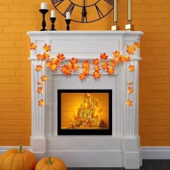 Maple Leaf String Lights Fall Decoration Fall Garland Lights 3m 20LEDs Battery Operated for Outdoor Home Thanksgiving/Halloween Party Decoration