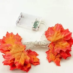 Maple Leaf String Lights Fall Decoration Fall Garland Lights 3m 20LEDs Battery Operated for Outdoor Home Thanksgiving/Halloween Party Decoration