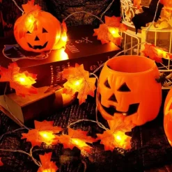 Maple Leaf String Lights Fall Decoration Fall Garland Lights 3m 20LEDs Battery Operated for Outdoor Home Thanksgiving/Halloween Party Decoration