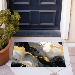 Marble Pattern Doormat Floor Mats Washable Rugs Kitchen Mat Non-Slip Oil Proof Rug Indoor Outdoor Mat Bedroom Decor Bathroom Mat Entrance Rug