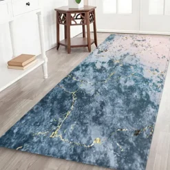 Marble Pattern Flannel Floor Mat Fabric Printed Home Entrance Doormat Carpet Mattress Bathroom Mat