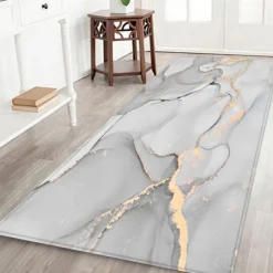 Marble Pattern Flannel Floor Mat Fabric Printed Home Entrance Doormat Carpet Mattress Bathroom Mat