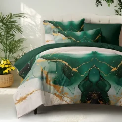 Marble Print Duvet Cover Full Size Bedding Set Bed Sets Quilt Cover Soft Lightweight Comforter Cover with 2 Pillowcases for Summer Spring