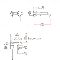 Matte Black Bathroom Sink Faucet Brass Wall Installation Basin Faucet Cold and Hot Water Mixer Tap Contemporary