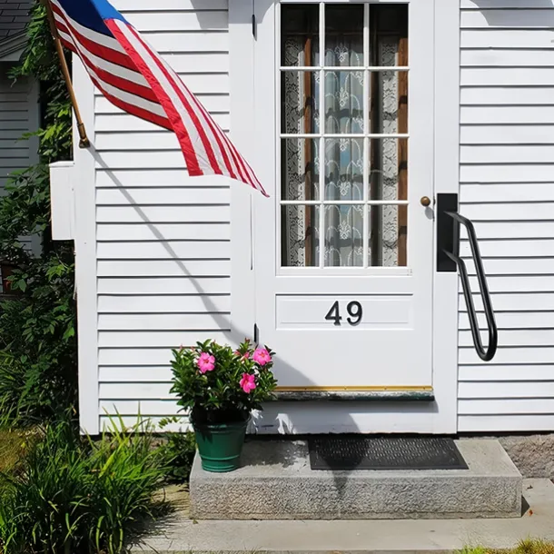 Matte Black Modern U-shaped 1pc Metal Handrail For Outdoor Steps, Wall-Mounted Safety Staircase Grab Rail, Modern Entryway Railing, With Plate Thickness And Installation Hardware