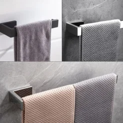 Matte Black Towel Rail 304 Stainless Steel Towel Bar, Mirror Polished, Brushed Wall Mounted Bathroom & Kitchen