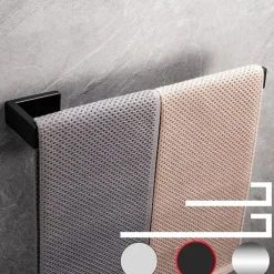 Matte Black Towel Rail 304 Stainless Steel Towel Bar, Mirror Polished, Brushed Wall Mounted Bathroom & Kitchen