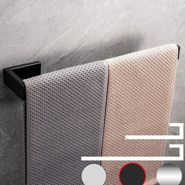 Matte Black Towel Rail 304 Stainless Steel Towel Bar, Mirror Polished, Brushed Wall Mounted Bathroom & Kitchen
