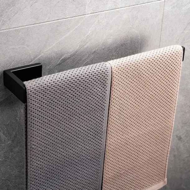 Matte Black Towel Rail 304 Stainless Steel Towel Bar, Mirror Polished, Brushed Wall Mounted Bathroom & Kitchen