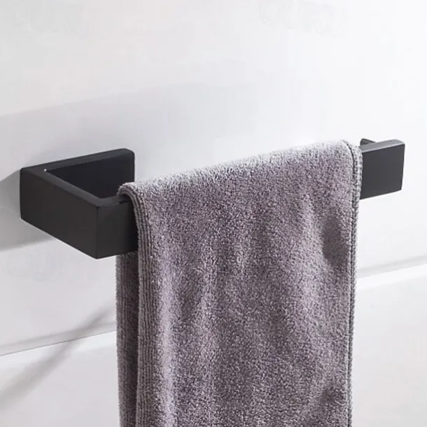 Matte Black Towel Rail 304 Stainless Steel Towel Bar, Mirror Polished, Brushed Wall Mounted Bathroom & Kitchen